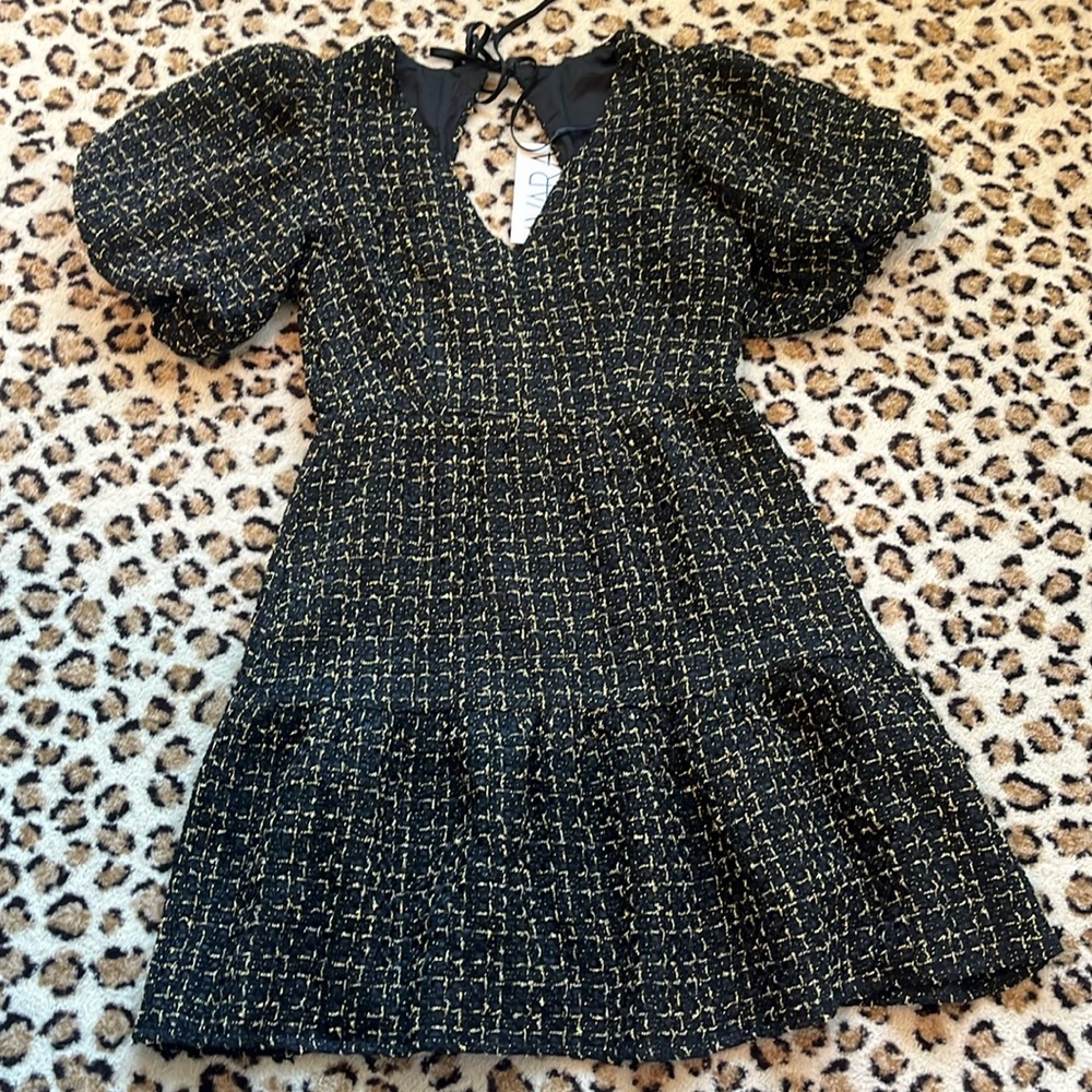 Elegant Black and Gold Women's Dress